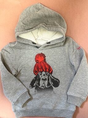 Il Gufo Boys Hoodie 3Y Gray Dog Graphic Made in Italy Cotton Toddler